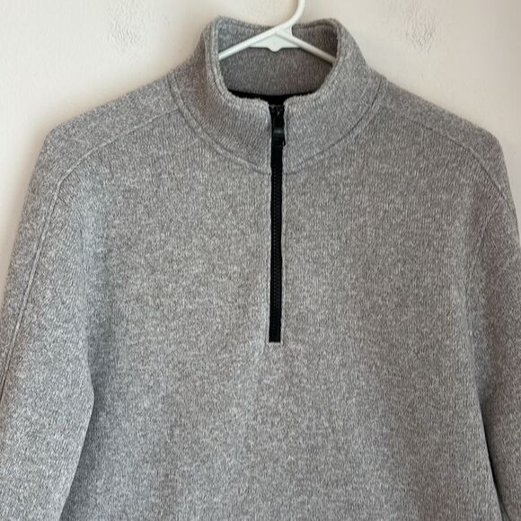 Banana Republic Men Heather Gray pullover polartec Zip-Up Sweatshirt size large - Picture 2 of 8